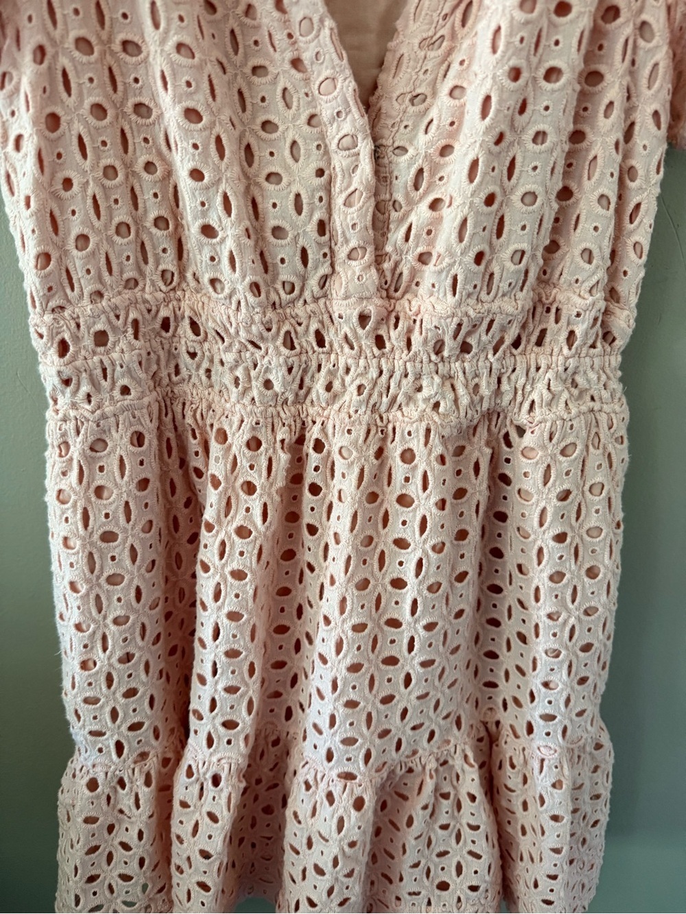 anthropologie somerset mini eyelet dress pink size medium nwot - Picture 5 of 7